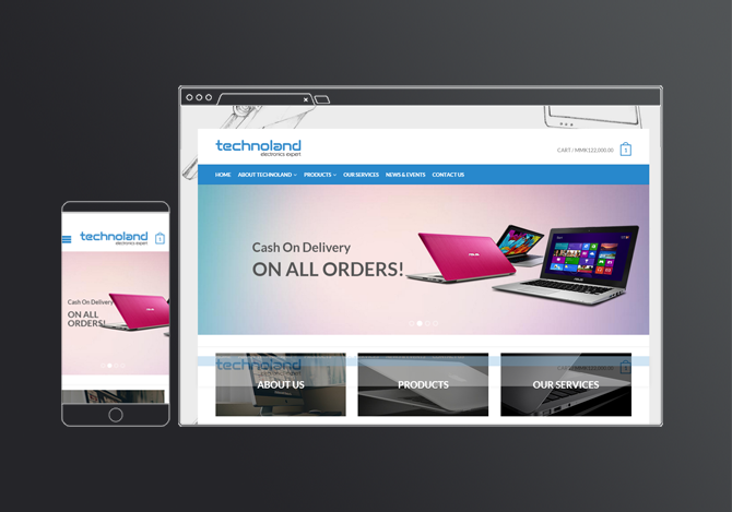 Technoland Myanmar — website design by Media Lane