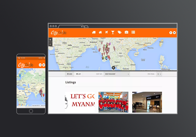 City Guide, Myanmar — website design by Media Lane