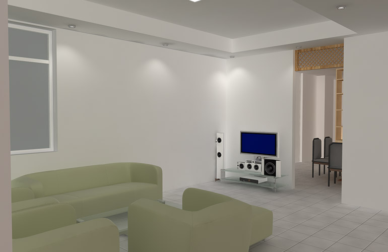 Condo Family Room — room design by Media Lane