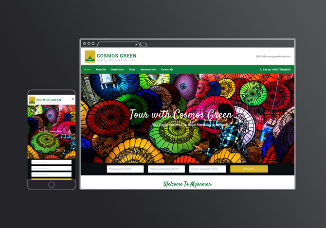 Cosmos Green Travel & Tours — website design by Media Lane
