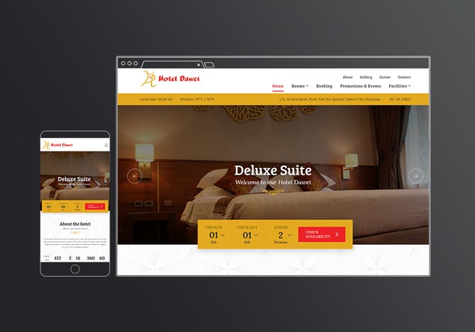 Hotel Dawei — website design by Media Lane
