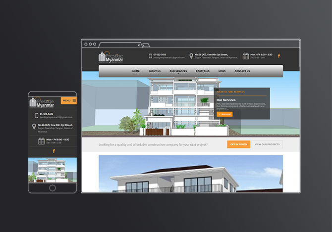 Prestige Myanmar — website design by Media Lane