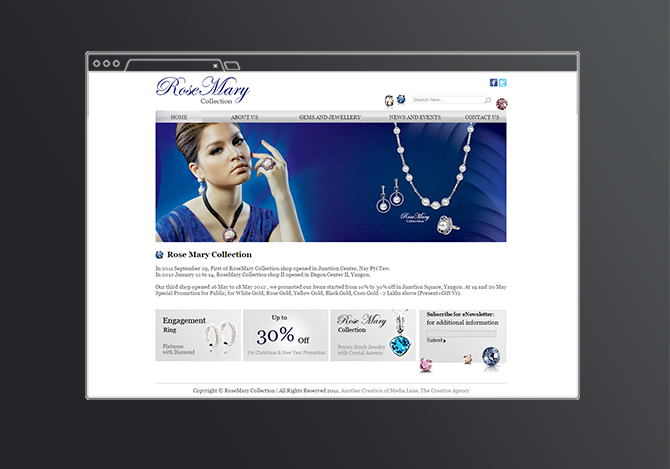 Rose Mary Collection — website design by Media Lane